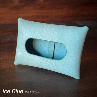レザーポケットティッシュケース（アイスブルー）