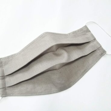 夏用☆日焼け防止の大きなリネンプリーツマスク　