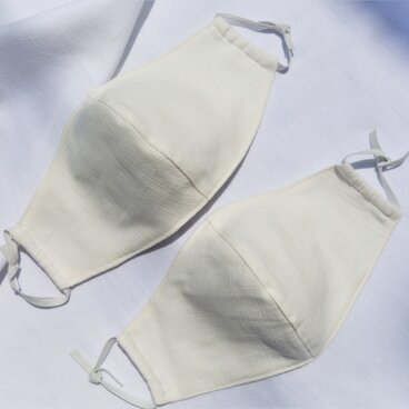 夏涼しい♪L・シルクコットン・三層立体布マスク・フィルターポケット付き・綿・シルク・夏用マスク・夏・マスク・大きめ・Lサイズ