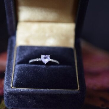 非加熱 ハット ラベンダー サファイア k18金ゴールド リング 指輪 特売★現品 ギフト無料 即発送★