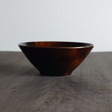 鉄染縁白漆丼　カエデ　1９ｃｍ ｘ ７.5ｃｍ
