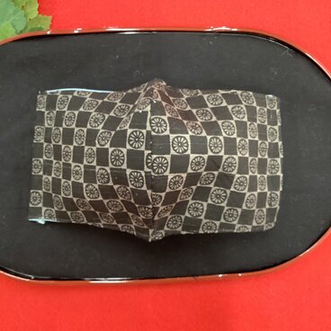 【夏マスク】冷感接触　男前マスク　黒輪