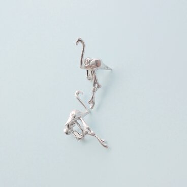 フラミンゴ　イヤリング　silver
