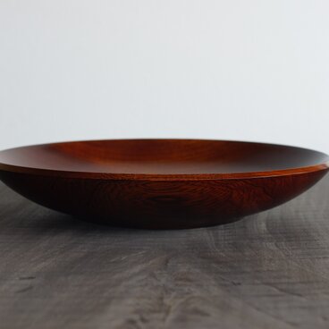 尺柿渋拭漆大皿　セン　３０ｃｍ ｘ ５ｃｍ