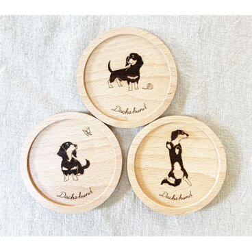 ダックスブラックタンコースター（3枚set）