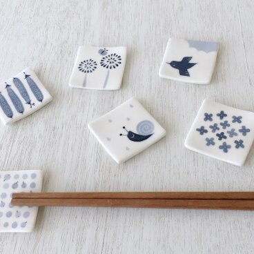 染付はし置き６個セット/初夏【Japanese Blue】