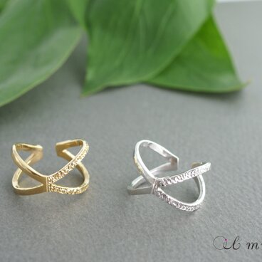 リングにもなるイヤカフ （キラキラ彫り）