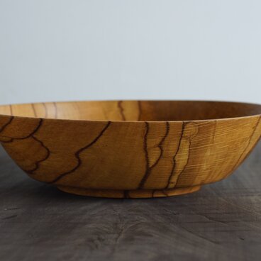 パン盛大皿オイル仕上げ　カシ　２８ｃｍ ｘ ７．５ｃｍ