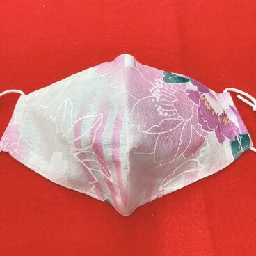 【夏マスク】冷感接触　和美人マスク　夏薄桜