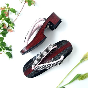 M高【木立】高下駄・鎌倉彫り・駿河塗下駄・浴衣・一点限り