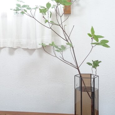 ステンドグラスフラワーベース「Bloom」Mサイズ (ブラウン)