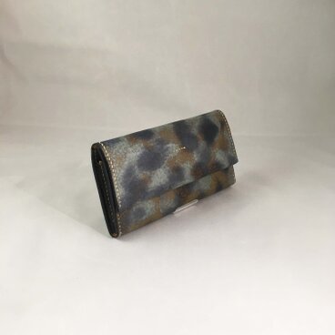 ウォレット　青　柄