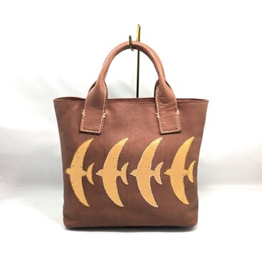 トート　茶　鳥