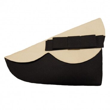 ハートクラッチバッグ／ブラック×アイボリー