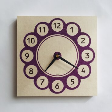 木版和紙時計 花丸_M