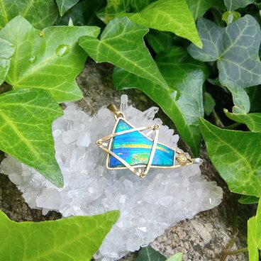 流れ星　ローマンガラス　ペンダントヘッド