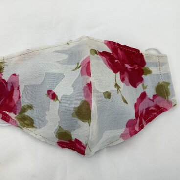 【夏マスク】冷感接触　和美人マスク　白薔薇