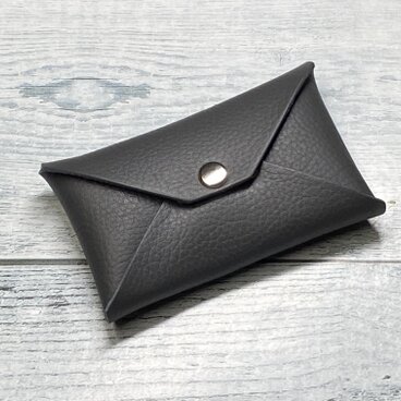 ✉レザー　カードケース✉【牛革　シュリンク　ダークグレー系】