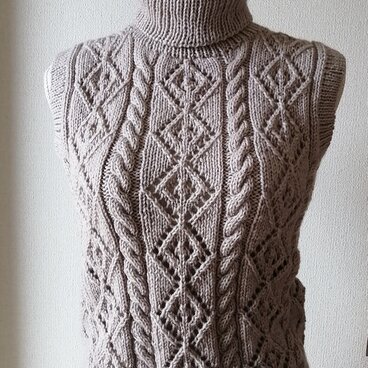 レディスベスト　タートルネックのベスト　ベスト