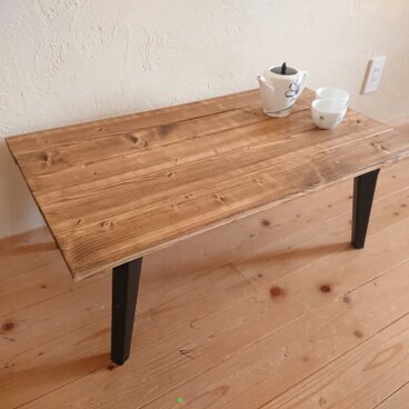 90cmローテーブル ｱﾝﾃｨｰｸﾃｰﾌﾞﾙ ｳｫｰﾙﾅｯﾄ色  折りたたみ式