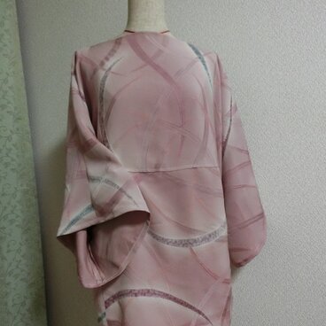 シンプルチュニック＊スラッシュドネック　後ろ前でも着られる　シルク　正絹　リメイク