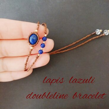 【SALE】ラピスラズリの2連マクラメブレスレット
