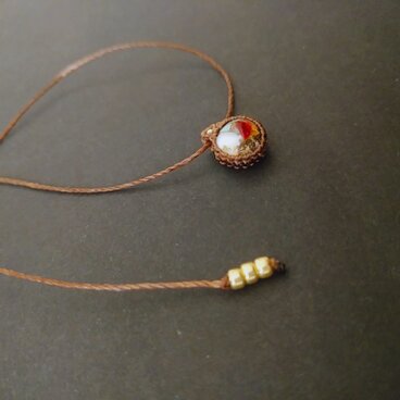 オイスターカッパーターコイズの一粒ネックレス