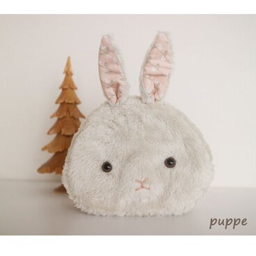 【サーシャのおかおシリーズ】ふわふわポーチ(マチ付き)