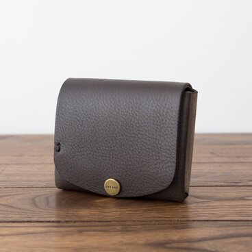 イタリア製牛革の二つ折り財布５ ／ グレー※受注製作