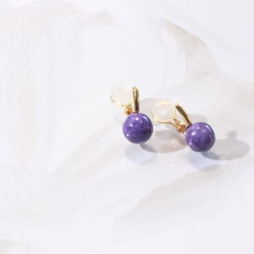 チャロアイトのイヤリング（Sv925・K18gp）