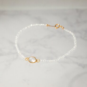 ムーンストーンブレスレット k14gfーPlumeー