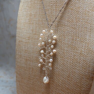 淡水パール使い＊小枝ペンダント