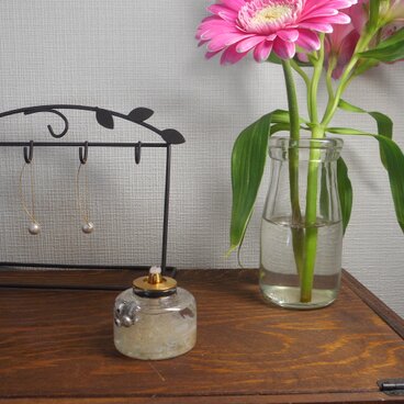 ホワイトクリスマスハーバリウムオイルランプ　４ｈ