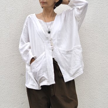 ダブルガーゼのカーディガン