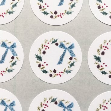 木の実のリースのシール