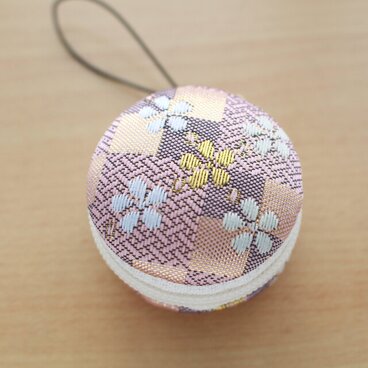 和風＊帯生地＊マカロンケース【桜市松】