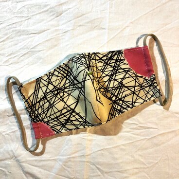 ヴィンテージコットンマスク・内側バンド付き・50'S柄【サイズ】 ●小さめ ①