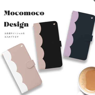 もこもこバイカラーな手帳型スマホケース