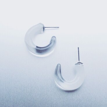 Half moon Earring White / L