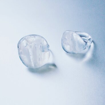 Snow white Glass Ring / Square or Rond shaped