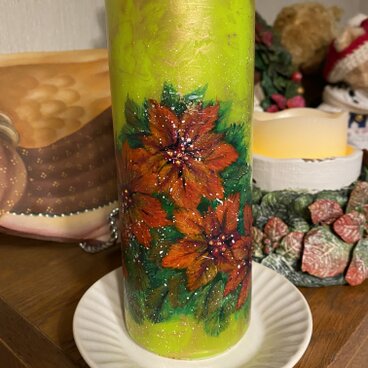 ポインセチアのキャンドル