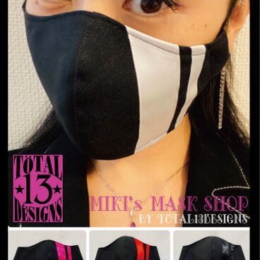 新作　モード系　送料無料　おしゃれ　ストライプ　マスク　布マスク　大きめ　大人用　立体マスク　メンズマスク