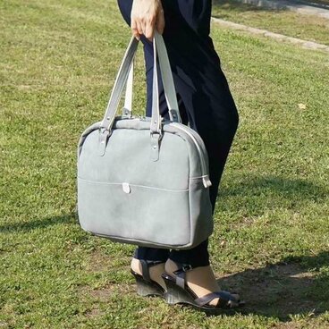 【受注生産】A4ビジネス革バッグ/グレー