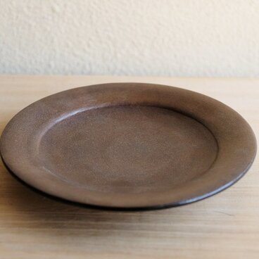 栗・皿　錫蒔き仕上げ