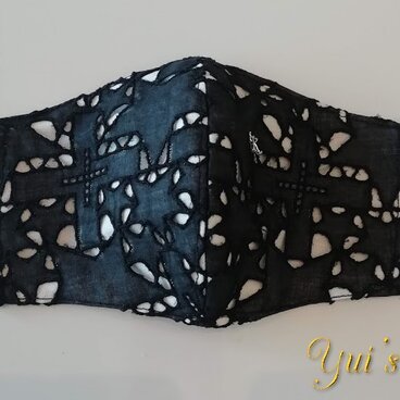 冬のマスク（ブラックレース）