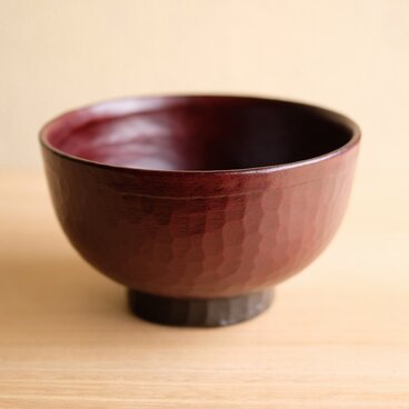 栃・手削り汁椀　12.2cm