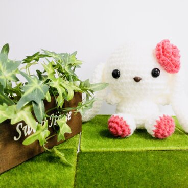 ロップイヤーうさぎ（垂れ耳ホワイト）☆あみぐるみ☆動物シリーズ