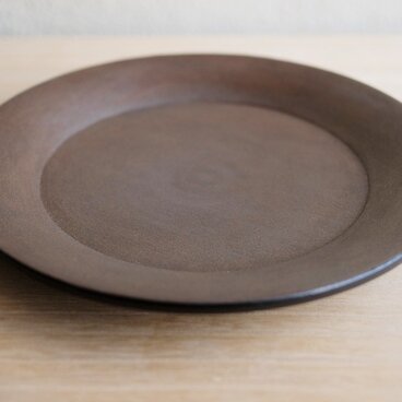 ケヤキ・皿　錫蒔き仕上げ