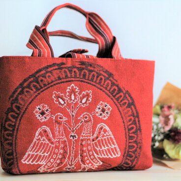 古布を使ったミニ手持ちバッグ