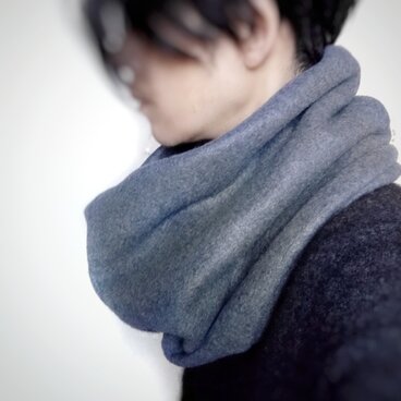 ネックウォーマー　フワフワフリース　竺ネイビー　送料無料